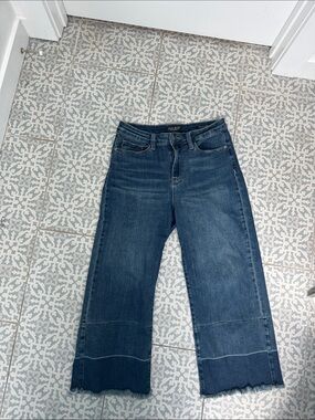 Judy Blue Women's High-Rise Wide Leg Jeans in Deep Blue Denim